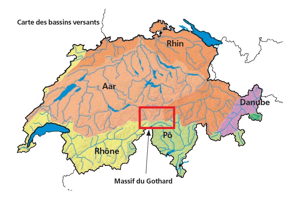 Le massif du Gothard: château d’eau de l’Europe